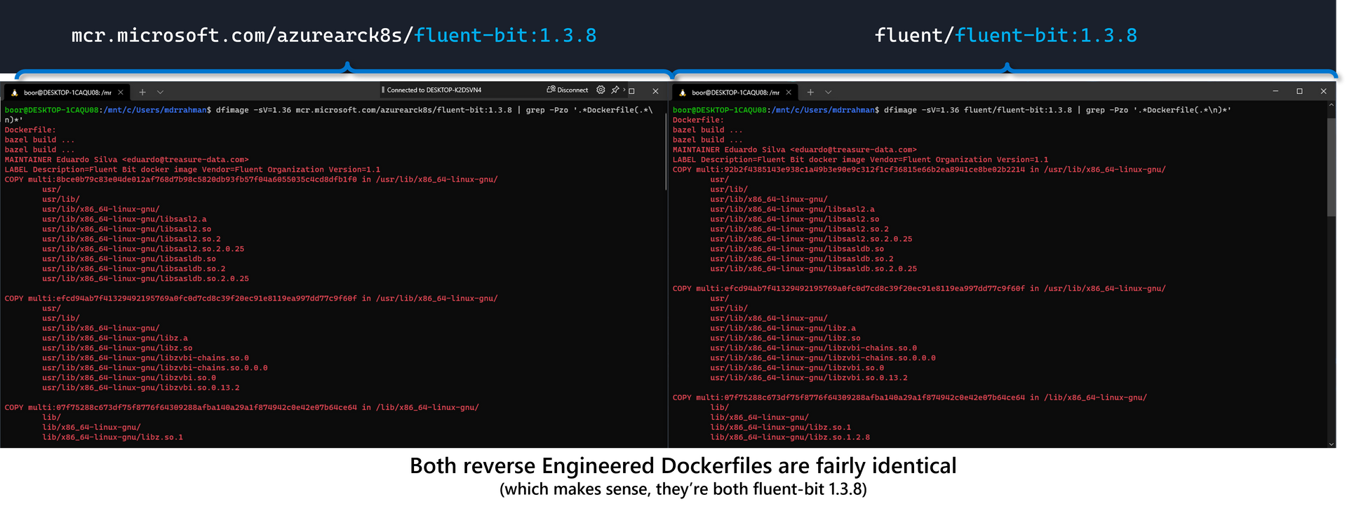 Reverse Engineering Dockerfiles for Arc Fluentbit & Dockerhub
