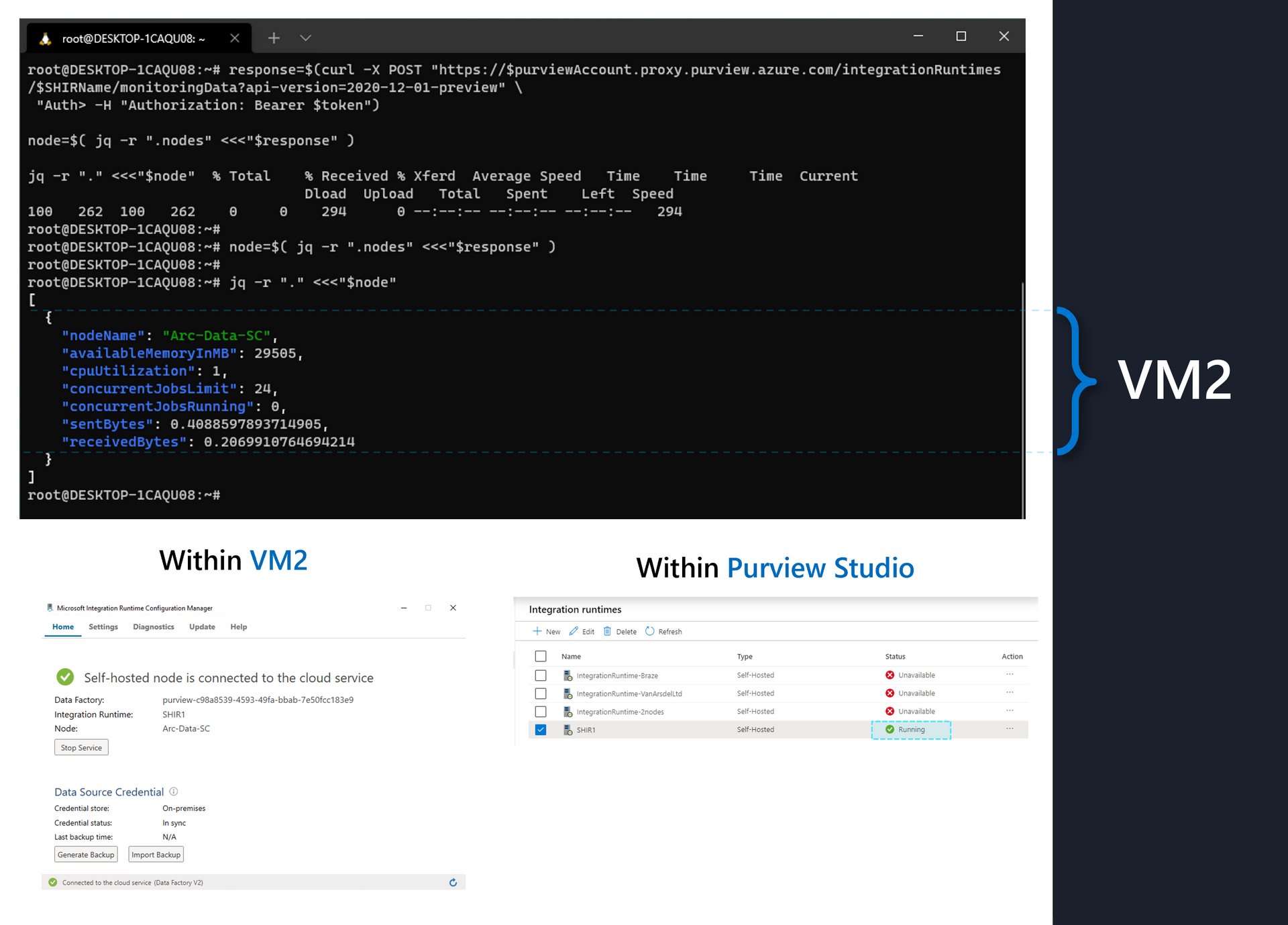 VM2 Registration against SHIR1