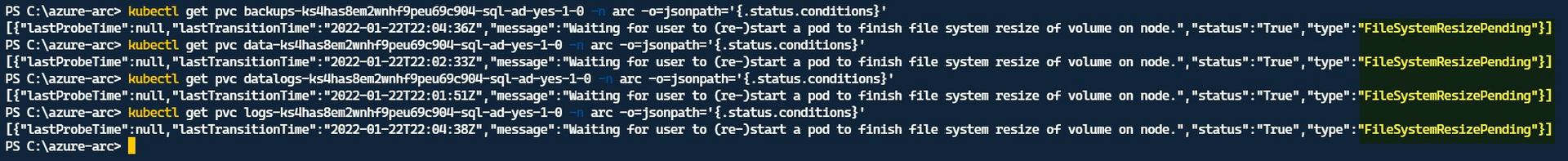 PVC initiates resize