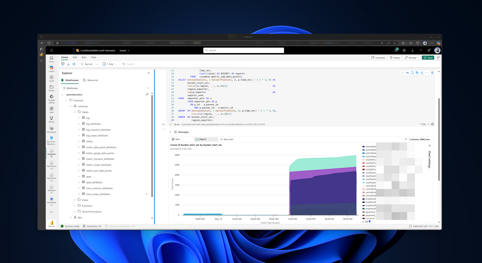 Visualizing OTeL "Delta" with Fabric SQL